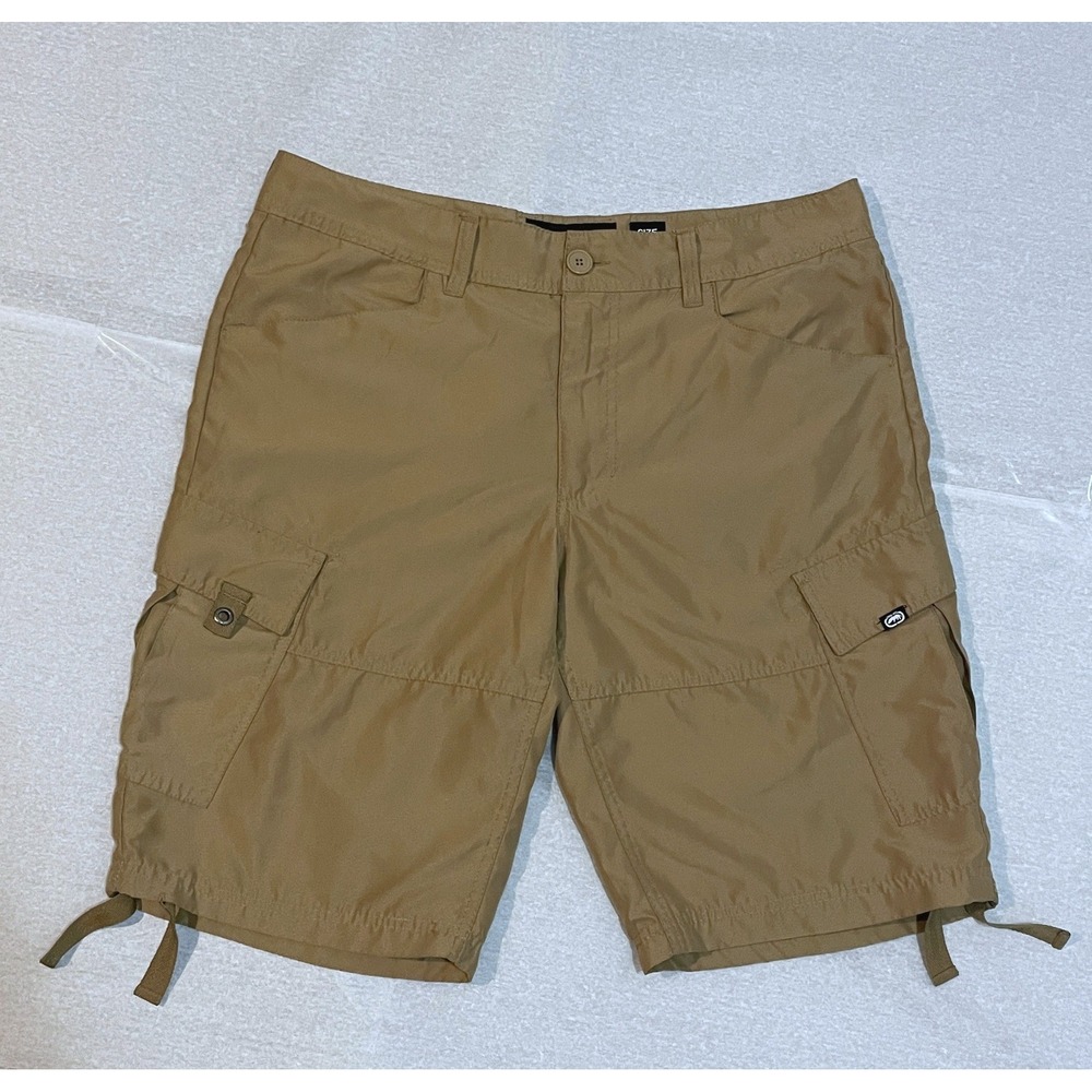 Y2K ECKO Tan Khaki Mens Cargo Shorts 34